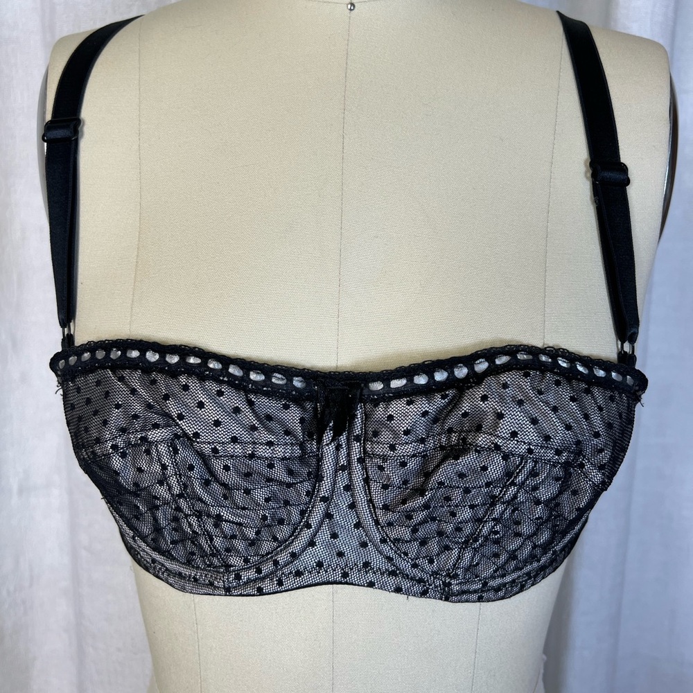 What Katie Did 32B Black Dot Bra